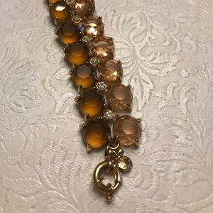 J.CREW Jeweled Diamond Bracelet Peach Light Brown